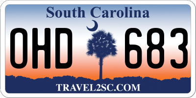 SC license plate OHD683