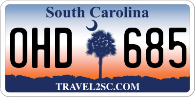 SC license plate OHD685