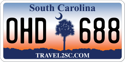 SC license plate OHD688