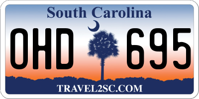 SC license plate OHD695
