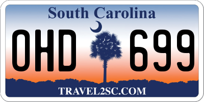 SC license plate OHD699