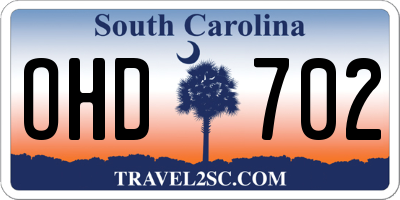 SC license plate OHD702