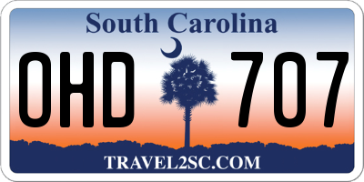 SC license plate OHD707