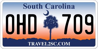 SC license plate OHD709