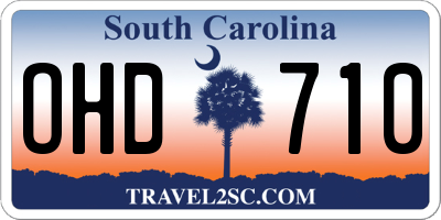 SC license plate OHD710