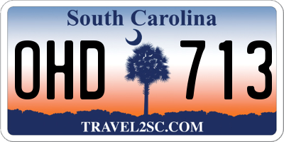 SC license plate OHD713