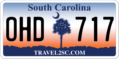 SC license plate OHD717