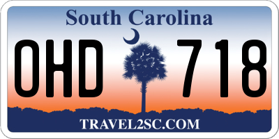 SC license plate OHD718