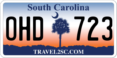 SC license plate OHD723