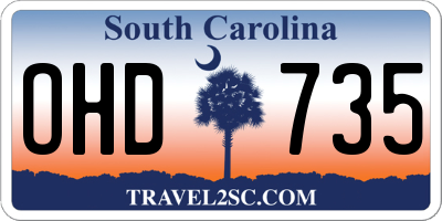 SC license plate OHD735