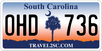 SC license plate OHD736
