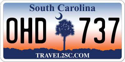 SC license plate OHD737