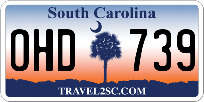 SC license plate OHD739