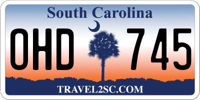 SC license plate OHD745
