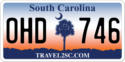 SC license plate OHD746