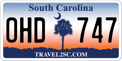 SC license plate OHD747
