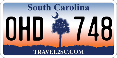 SC license plate OHD748