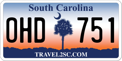 SC license plate OHD751