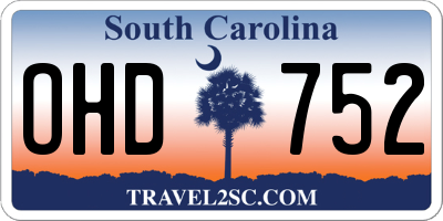 SC license plate OHD752