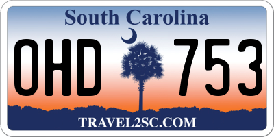 SC license plate OHD753