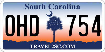 SC license plate OHD754