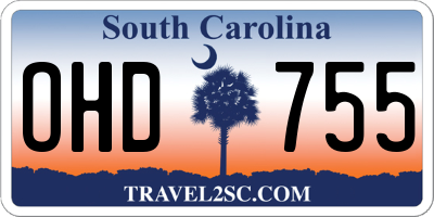 SC license plate OHD755
