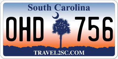 SC license plate OHD756