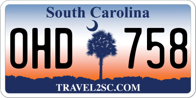SC license plate OHD758