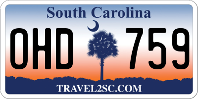 SC license plate OHD759