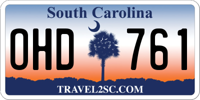 SC license plate OHD761