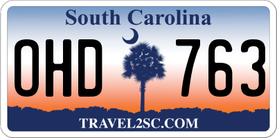 SC license plate OHD763