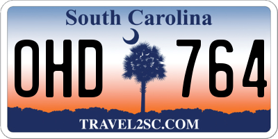 SC license plate OHD764
