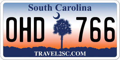 SC license plate OHD766