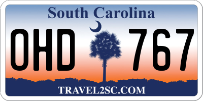 SC license plate OHD767
