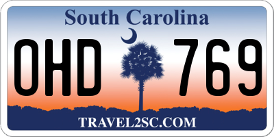 SC license plate OHD769