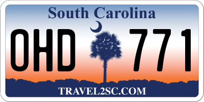 SC license plate OHD771