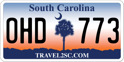SC license plate OHD773