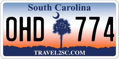 SC license plate OHD774