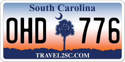 SC license plate OHD776