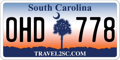 SC license plate OHD778