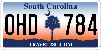 SC license plate OHD784