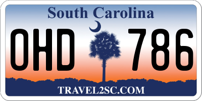 SC license plate OHD786