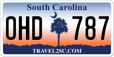SC license plate OHD787