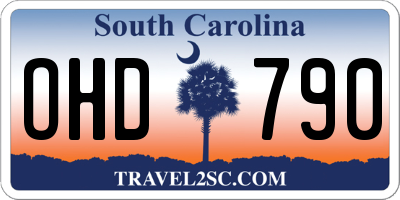 SC license plate OHD790