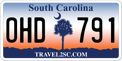 SC license plate OHD791