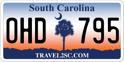 SC license plate OHD795