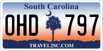 SC license plate OHD797