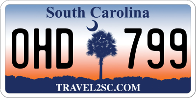 SC license plate OHD799