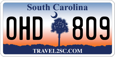 SC license plate OHD809
