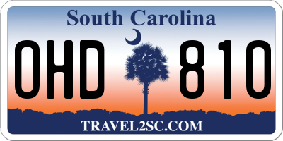 SC license plate OHD810